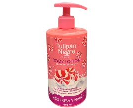 Tulipan Negro Body Lotion with Pump Top 400ml - Strawberries and Cream - 1 Case - 6 Units 